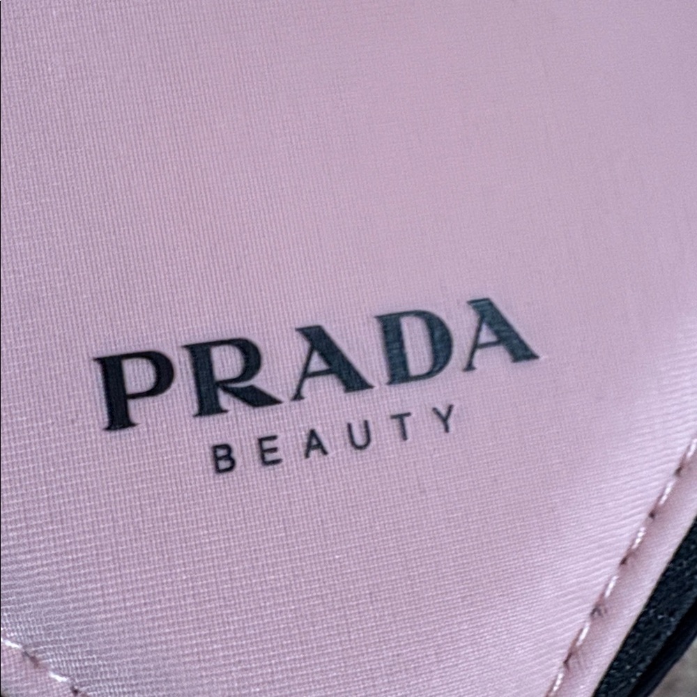Prada Pink and Black Triangle Beauty Pouch - Picture 2 of 11